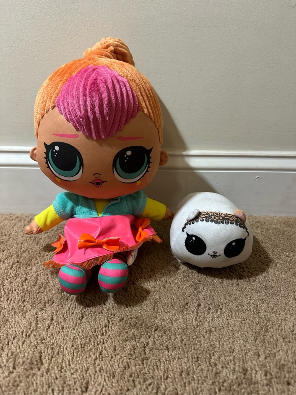 LOL Surprise Neon Q.T. Huggable Soft Plus Doll With Hamster Pet Plush